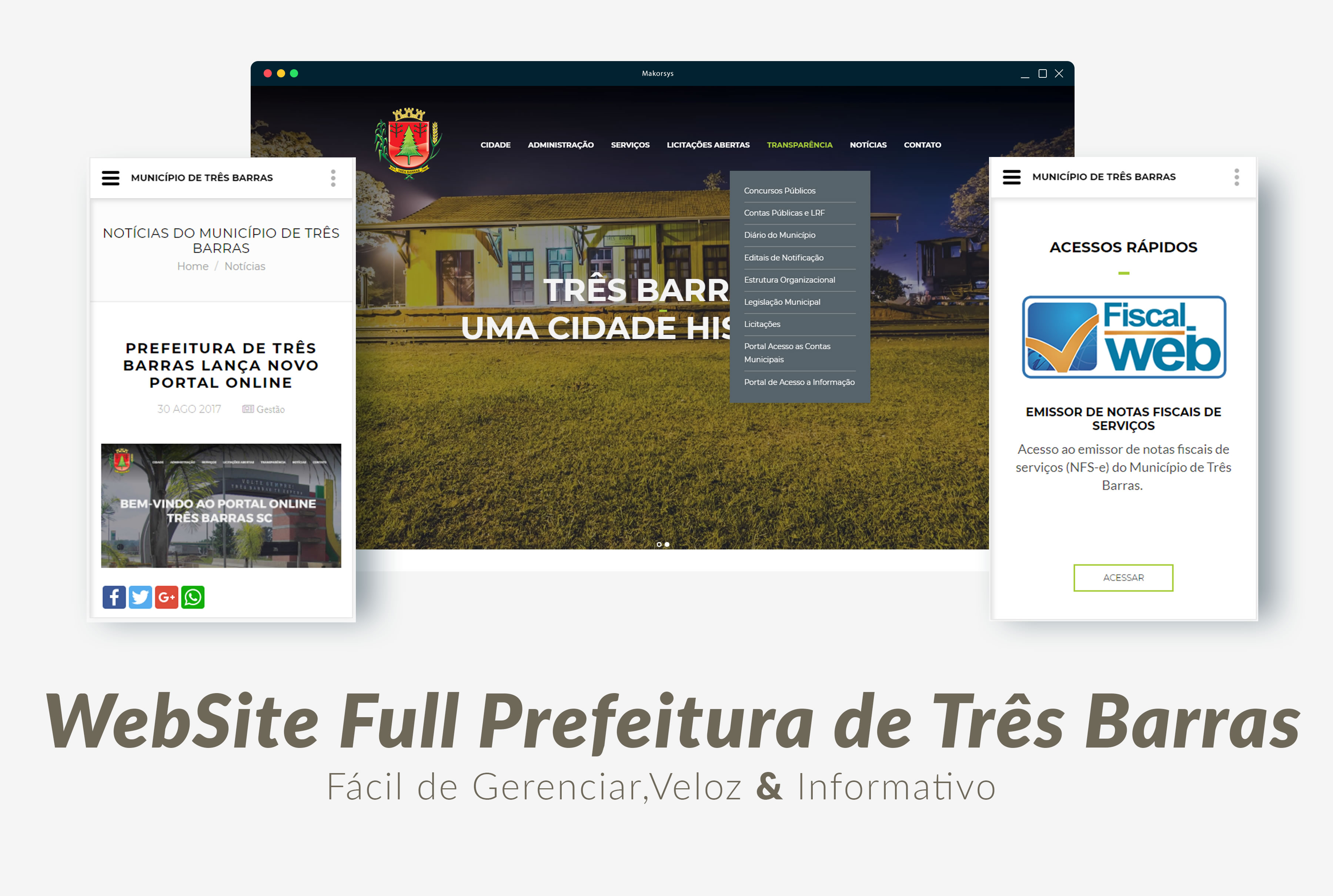 Novo site da Prefeitura de Três Barras